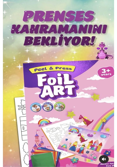 Foılart Peel & Press Yapışkanlı Renkli Basklı Folyo Sanatı 1 Li Masal Temalı Set