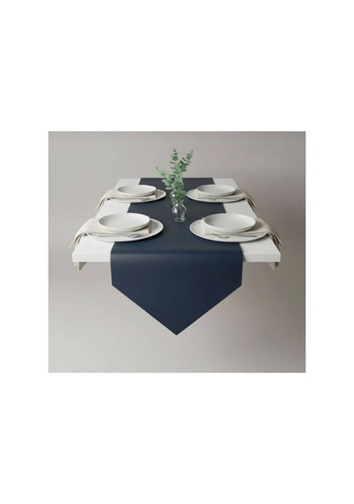 Kk Swords 4+1 Adet Deri Amerikan Servis+runner Set 4 Amerikan Servis -1 Runner Supla Decor Masa Decoru Lacivert