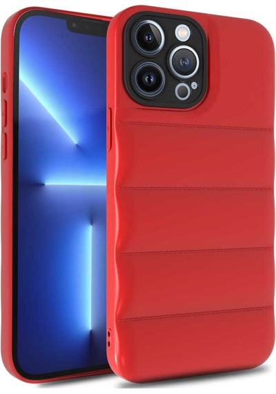 Apple iPhone 13 Pro Uyumlu Klfs Kasis Kılıf-kırmızı Kirmizi