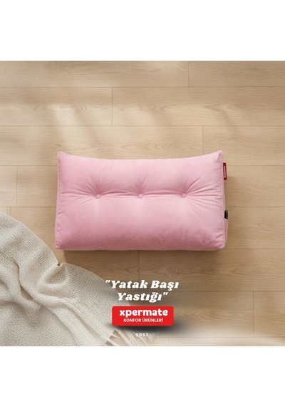 Yatak Başı Yastığı Sırt ve Bel Destek Yastığı 120 CM Yaslanma ve Dinlenme Yastığı Pembe