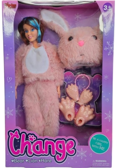Vardem Change Oyuncak Pembe Tavşan Aksesuarlı 30 Cm Bebek 66838