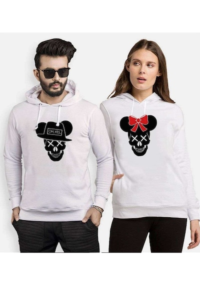 Tshirthane Skull Mause Sevgili Kombinleri Kapüşonlu Kombini