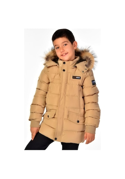 Benitto Kids Natürel Kürklü Erkek Çocuk Şişme Mont 51246-bej Bej