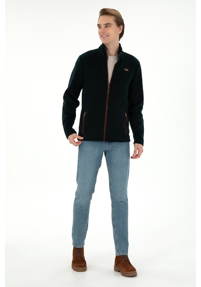 U.S. Polo Assn.  Erkek Koyu Yeşil  Polar Örme Hırka 50290594-VR079