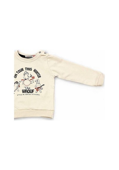 Cantoy Erkek Bebek Winter Yazılı Pamuklu Sweatshirt-14658 Gri