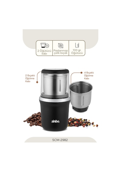 Sinbo Scm-2982 Kahve Ve Baharat Öğütücü Krom