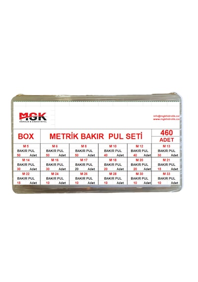 Mgk Bakır Pul Seti Metrik 460 Adet