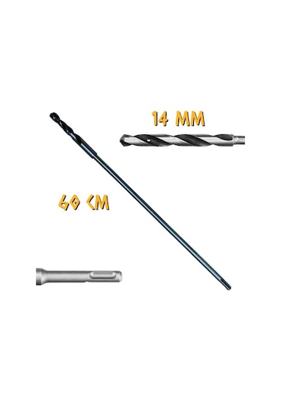Kupa Tyson Kalıpçı Delme Matkap Ucu 60 Cm. - 14 Mm.