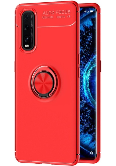 Newface Oppo Find X2 Kılıf Range Yüzüklü Silikon - Kırmızı Kırmızı