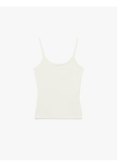 Koton U Yaka Kolsuz Slim Fit Basic Atlet Ekru 6sal30058ık Ekru