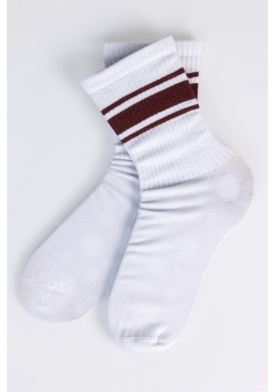 Tudors Unisex Çizgili Kolej Tenis Çorabı-27157 - Standart Çok Renkli