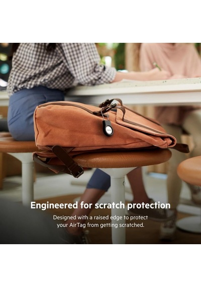 Belkin Airtag Için Örgülü Metal Kablolu Kılıf - Siyah