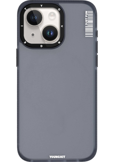 Apple Uyumlu iPhone 15 Kılıf Buzlu Mat Tasarım Youngkit Colored Sand Serisi Kapak Siyah