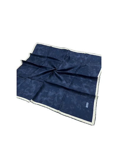 Aker İpek Eşarp Twill - Batik Desen - Lacivert 922
