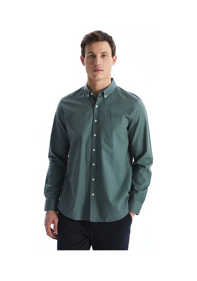 Lcwaıkıkı Classic Yeşil Regular Fit Uzun Kollu Oxford Erkek Gömlek