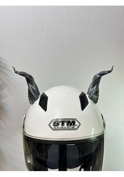 Motor & Motosiklet Bükülmüş Gümüş Boynuz Kask Dış Aksesuarı Diğer