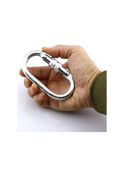 Oval Kilitli Karabina 10 Mm Kanca Paslanmaz Çelik Kilit Tırmanma Kamp Ekipman Tırmanış İp Askı Kilid