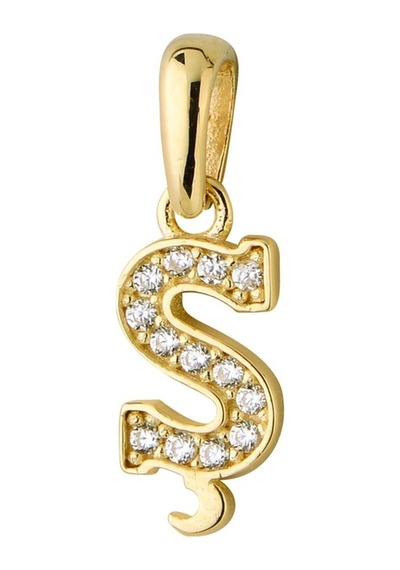 Goldkupe 14 Ayar Altın Ş Harfi Taşlı Kolye Ucu 0,53 Gr-6349 Altın