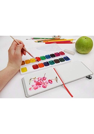 Arteza 3,5 X 5,5 İnç Suluboya Kitap, 3'lü Paket, Küçük Cep Pedleri, Günlük Başına 80 Sayfa, 110 Lbs/230gsm, İç Cepli Ve Elastik Kayışlı, Suluboya Teknikleri Ve Karışık Teknik Sanat Malzemeleri