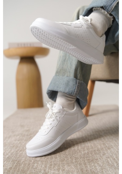 Daxtors D0158 Günlük Ortopedik Kadın Sneaker Spor Ayakkabı Beyaz