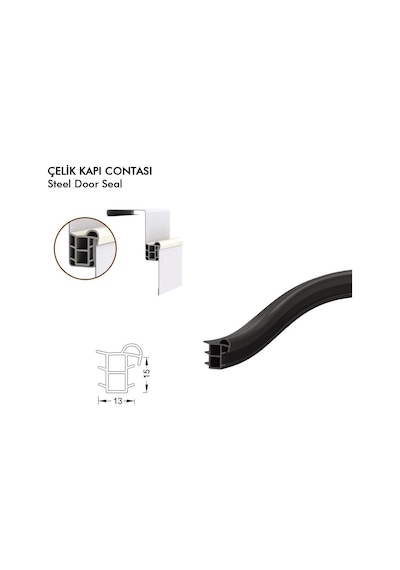 Contacall Çelik Kapı Fitili Çelik Kapı Contası Gri 6 Metre Çlk-79
