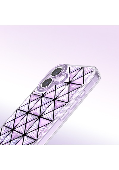 İphone 17 Uyumlu Kılıf 3d Buz Blok Desenli Zore Paris Kairo Tpu Kapak Mor