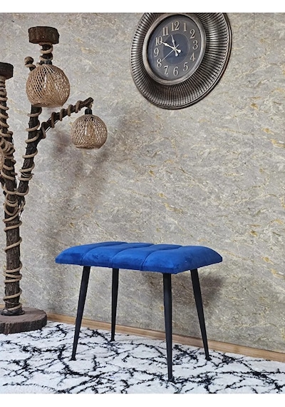 Siyah Sivriltmel Ayaklı 60 Cm Puf Bench - Puf - Bench - Oturak - Çok Renkli