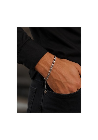 Erkek Çelik Gümüş Renk Bileklik Gümüş - 909605654 Gümüş