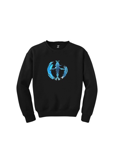Avatar The Way of Water Tulkun Tribal Siyah Sweatshirt