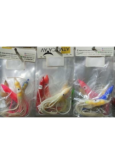 Top Arkası-10Cm Ahtopot-Silikon-Hazırtakım Iğne 1 Paket 10 Adet F