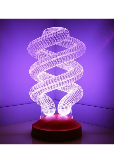 3D Led Lamba 3 Boyutlu Helezon Özel Hediye Gecelambası