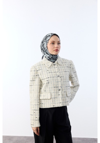 Mirsoy Scarf Zümra Desen Eşarp Siyah