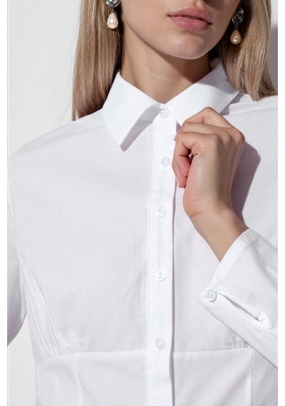 Hiccup Bdart Fitted Poplin Düğmeli Kısa Gömlek Beyaz