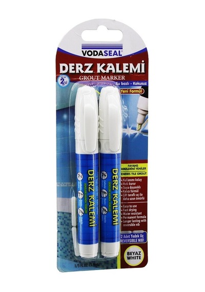 Vodaseal Astm D-4236 Beyaz Derz Kalemi 2 Adet Su Bazlı Kokusuz- 5'li Paket