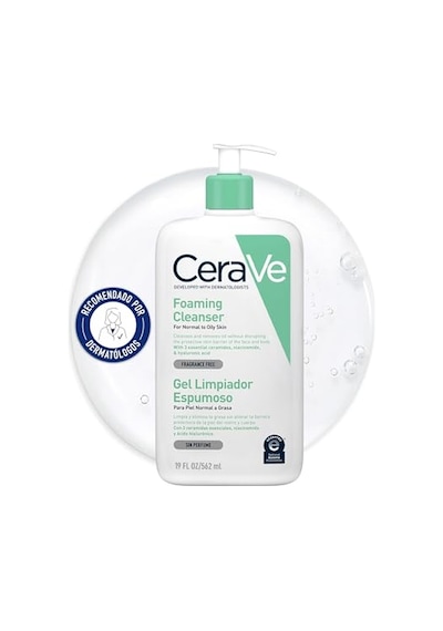 Cerave Normal Ve Yağlı Ciltler İçin Seramid İçerikli Köpüren Temizleyici Yüz Vücut 562 Ml