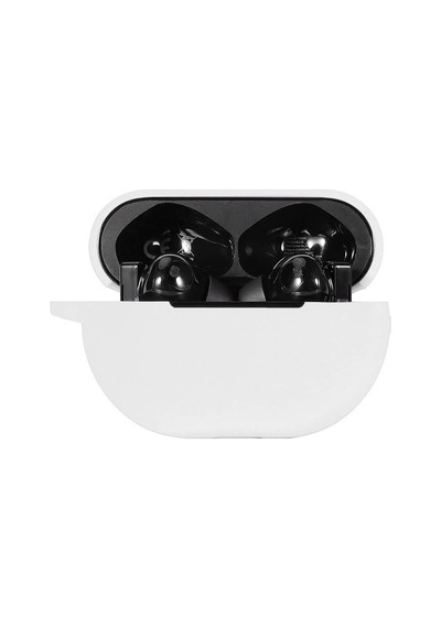 Koodmax Huawei Freebuds Pro Uyumlu Silikon Kılıf + Metal Kopça - Beyaz