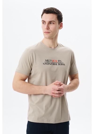 AR-MA Arma Erkek Regular Fit Baskılı Süprem Bisiklet Yaka Tişört Y29344454002 Bej