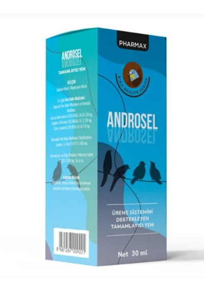 Pharmax Androsel 30 Ml Kuşlar İçin Üreme, Döl Verimi & Yumurta Doluluk Damlası Vitamin E & Selenyum