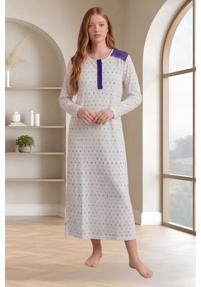 Mecit Pijama Mecit 6356 Mor Büyük Beden Kadın Gecelik