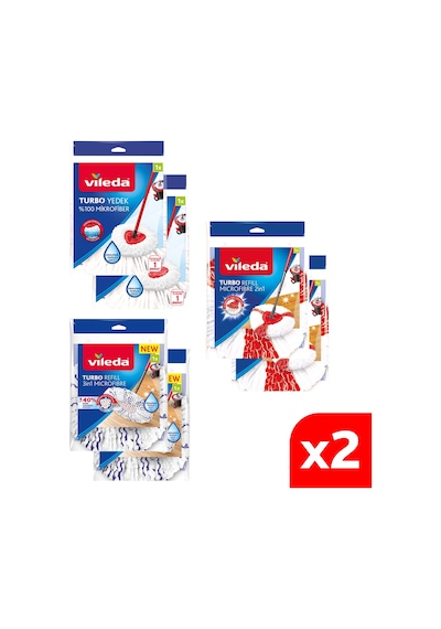 Vileda Turbo Temizlik Seti Mikrofiber Yedek Paspas 6'lı