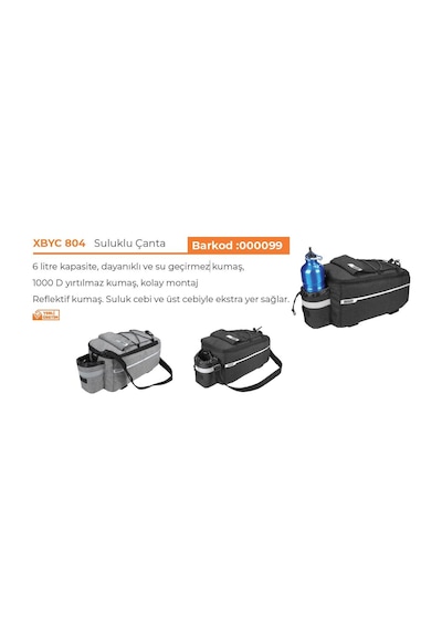 Forte Gt Xbyc 804 Cepli İmpertex Kumaş Bisiklet Çantası Bagaj Üst Gri