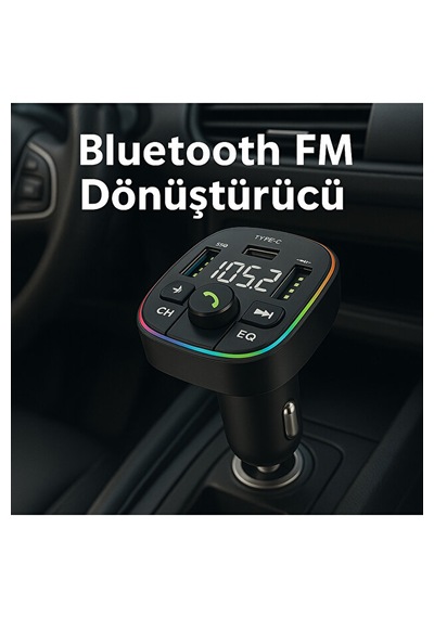 20w Şarj Özellikli Dijital Göstergeli Bluetooth Fm Transmitter