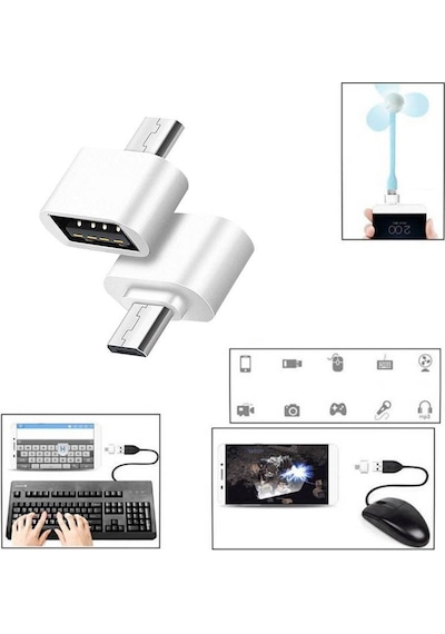 Wozlo Micro USB to USB OTG Çevirici Dönüştürcü Beyaz
