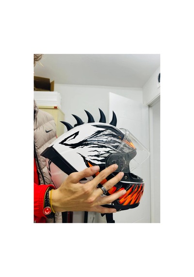 Motor & Motosiklet Siyah Şeytan Boynuzu Kask Dış Aksesuar