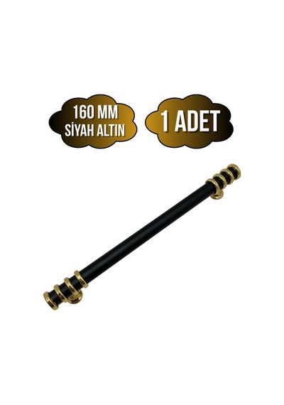 Detay Boru Siyah Altın Dolap Kulpu Mobilya Ve Mutfak Dolap Kulpu Siyah - Altın 160mm 1 Adet Siyah Altın