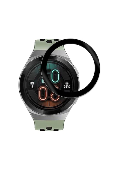 Microcase Huawei Watch GT 2E 46 MM Tam Kaplama 3D Pet Ekran Koruyucu ZR Siyah
