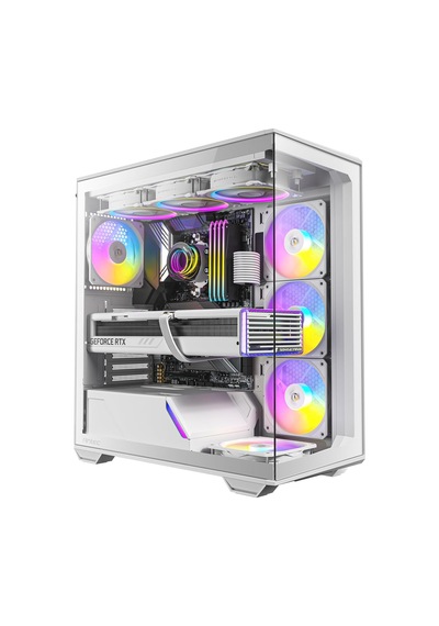 C3 Argb White, 4 X Argb Pwm Fan Dahil, Dikişsiz Temperli Cam Ön Ve Yan Paneller, 360mm Radyatör Desteği, Orta Kule A