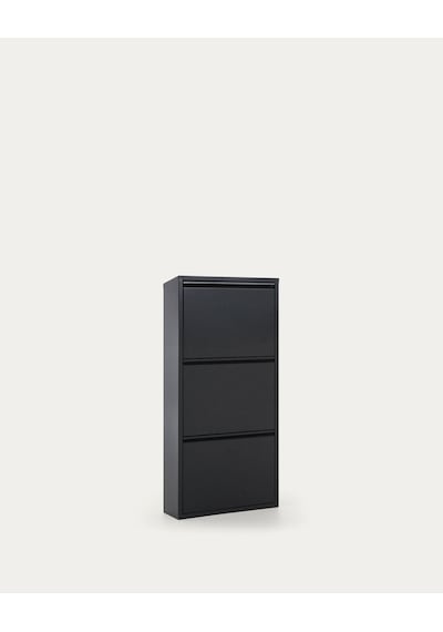 Üçlü Metal Ayakkabılık Premium Siyah Siyah