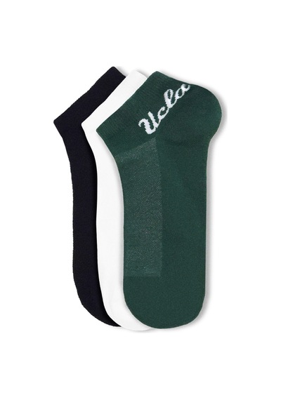 Ucla Adelıta 3'lü Siyah-yeşil-beyaz Uzun Jakarlı Pamuk Standard Fit Unisex Çorap