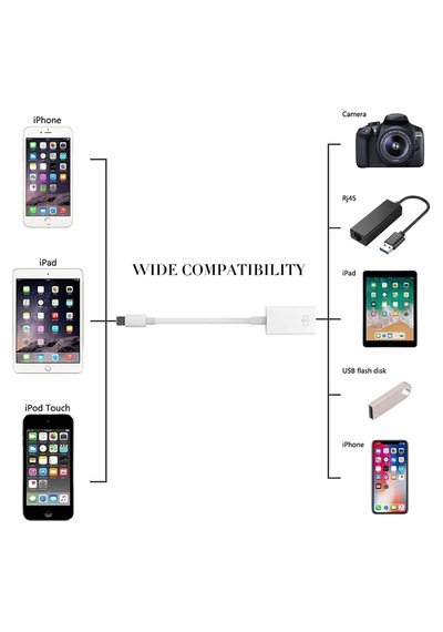 Ad44 Apple Uyumlu iPhone  Otg Dönüştürücü Kablo Usb 3.0lightning To Usb Adaptör